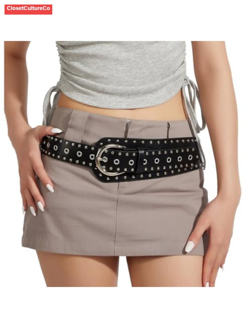 Vintage Wide Belt PU Leather Metal Buckle Punk Fashion
